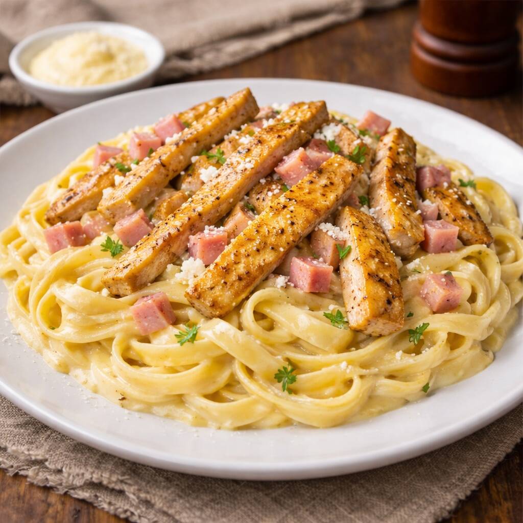 Fetuccini Alfredo con Pollo