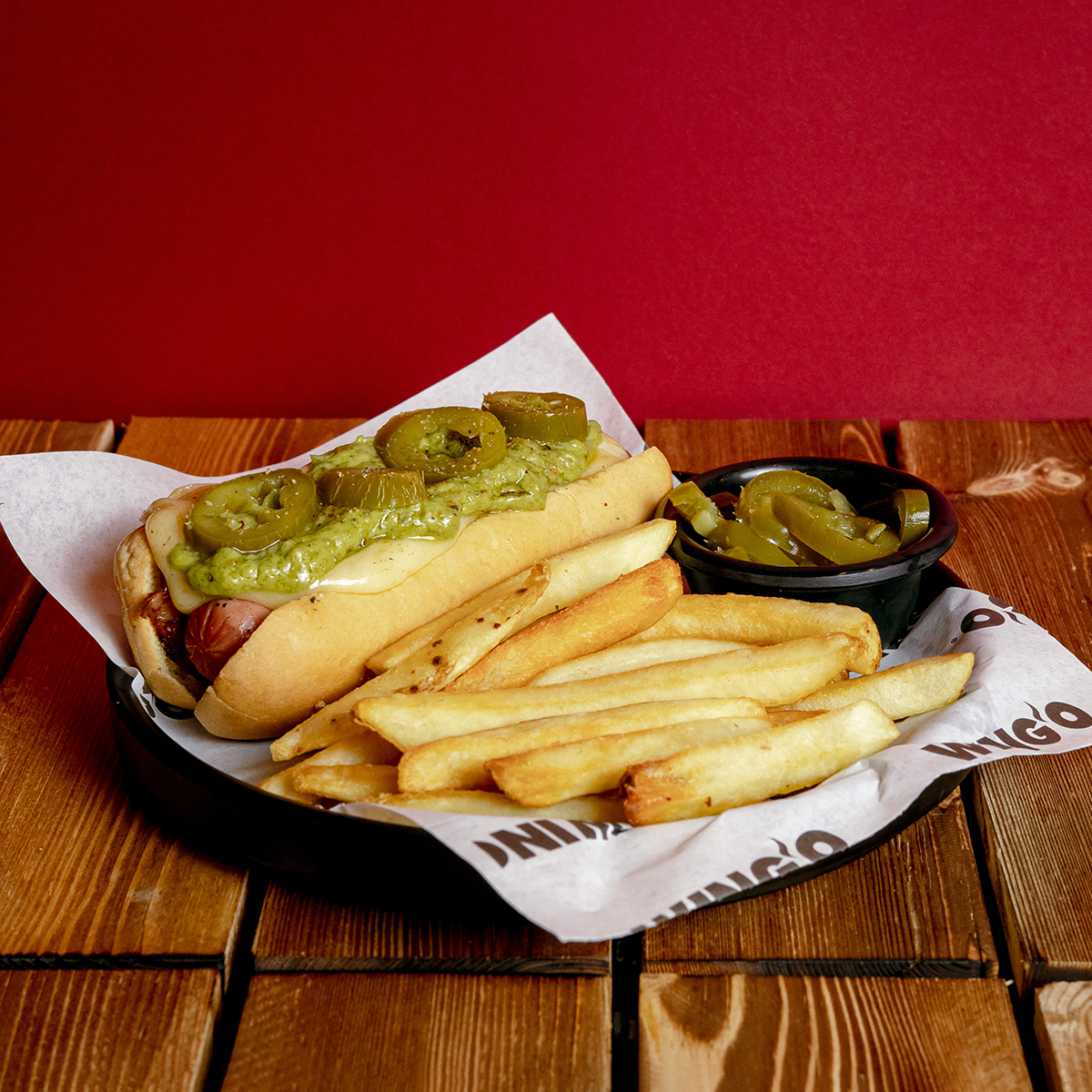 Guacamole dog + bebida
