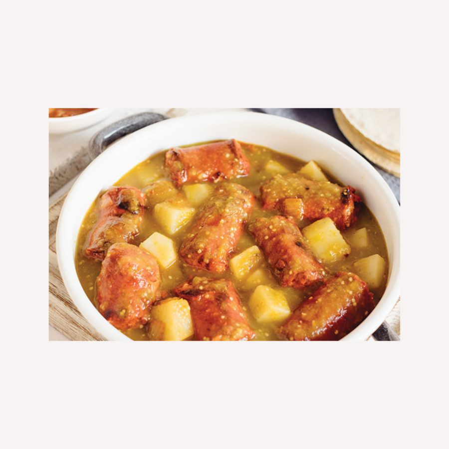 Acorazado-Longaniza en Salsa Verde