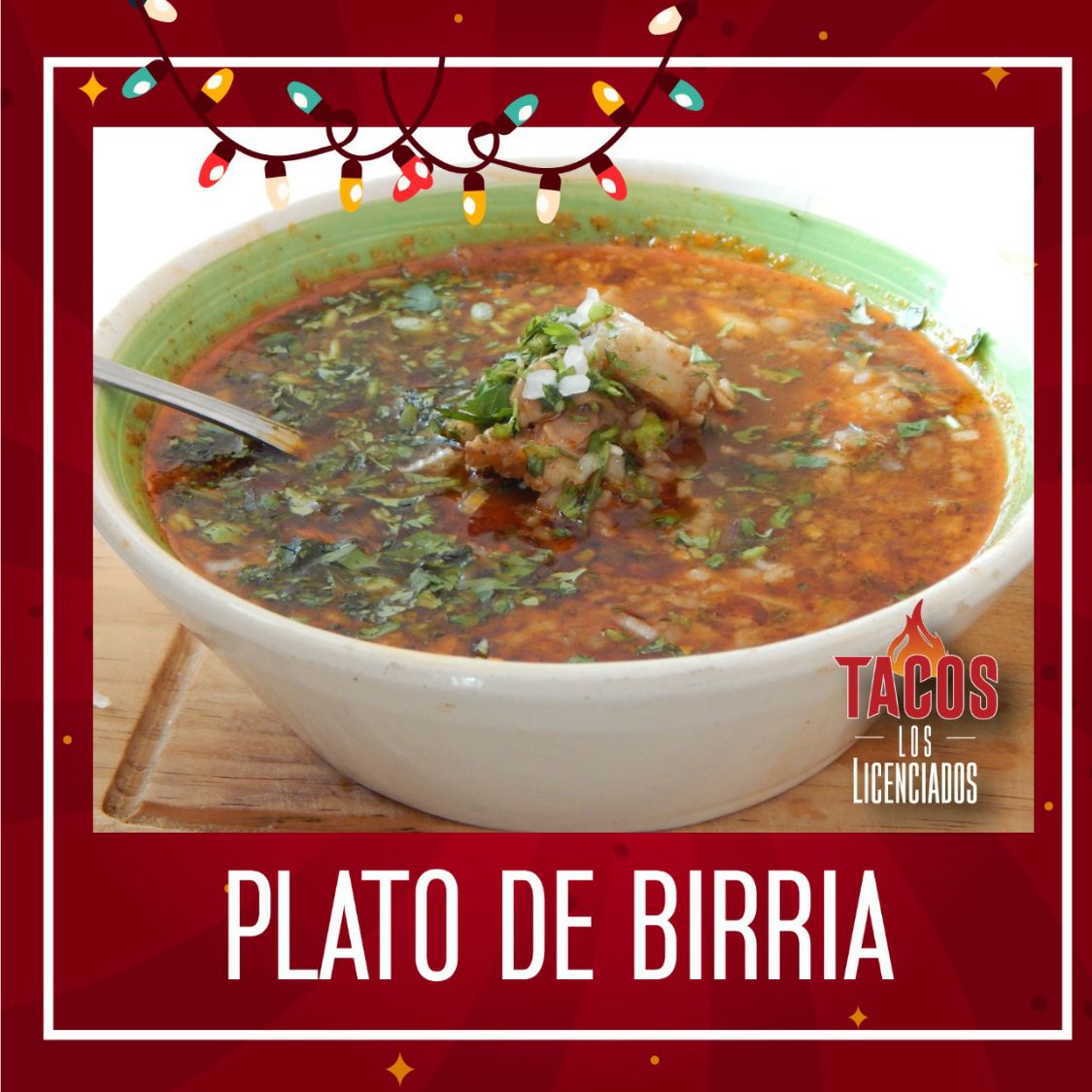 Plato de birria 1 Lt. (Consomé y carne)