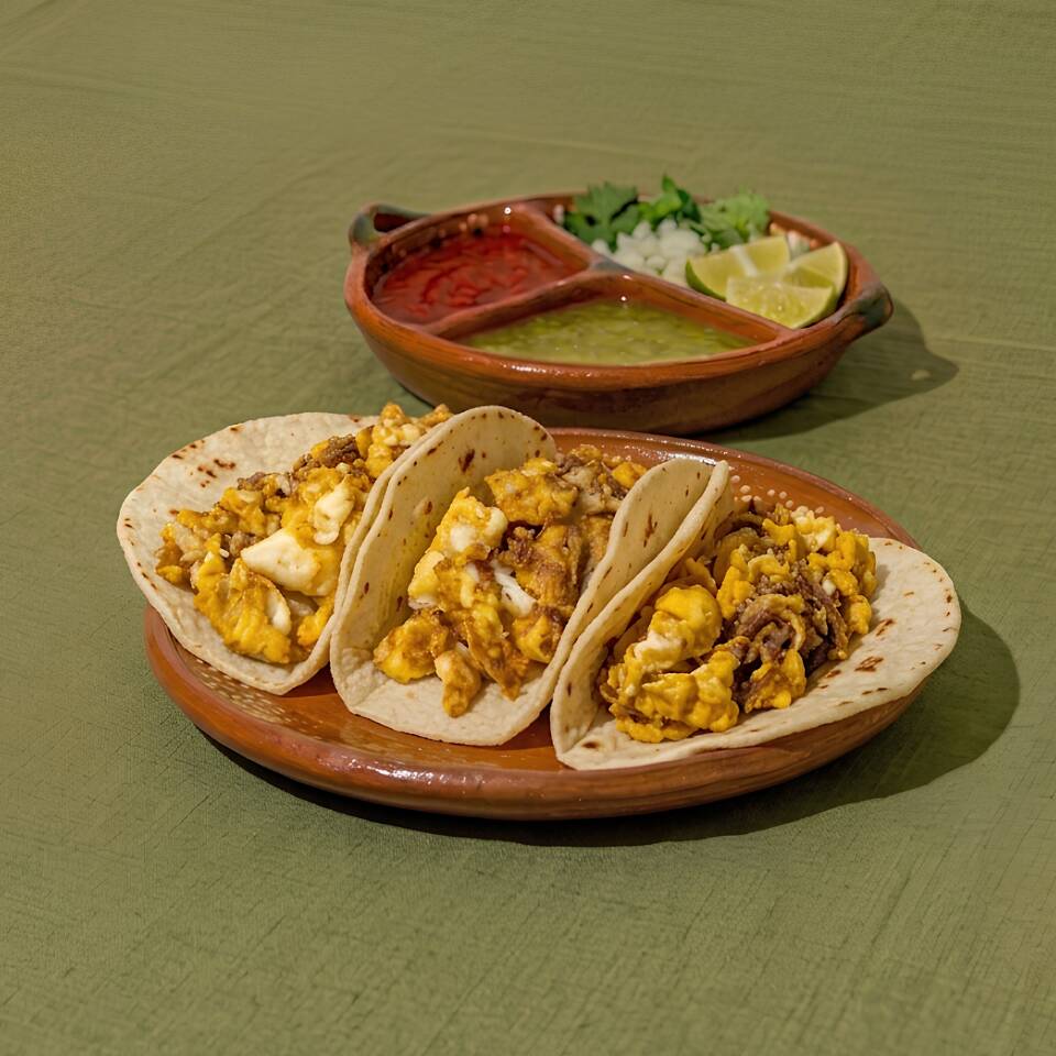 Orden 3 Tacos Huevo con Machaca