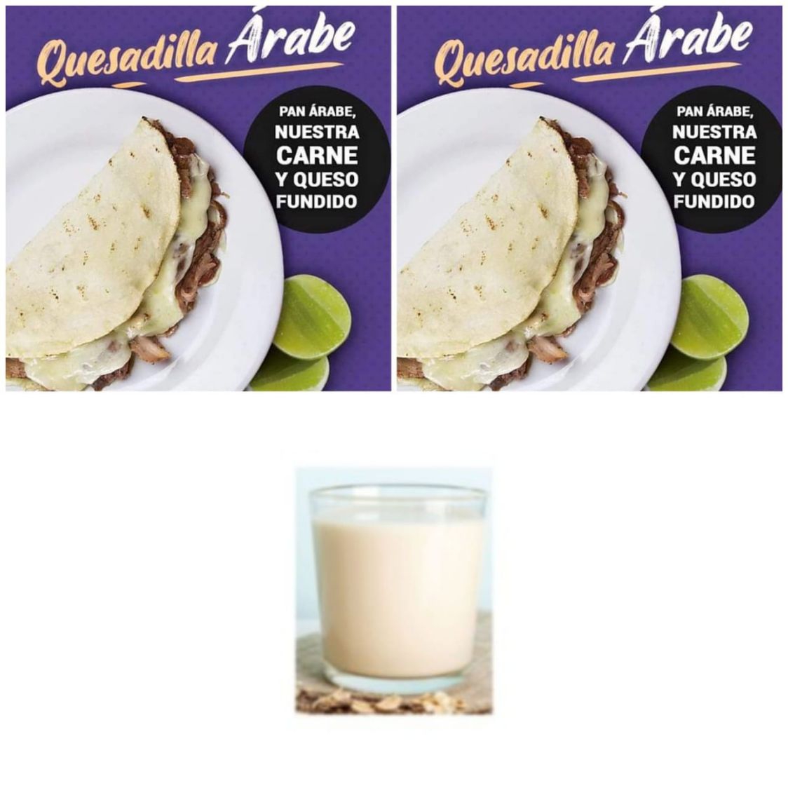 2 Quesadillas Árabes + Agua De Horchata