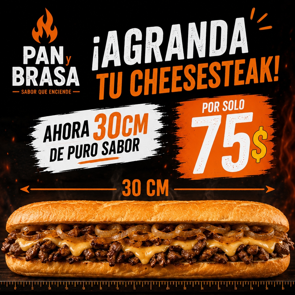 ¡AGRANDA TU CHEESESTEAK!