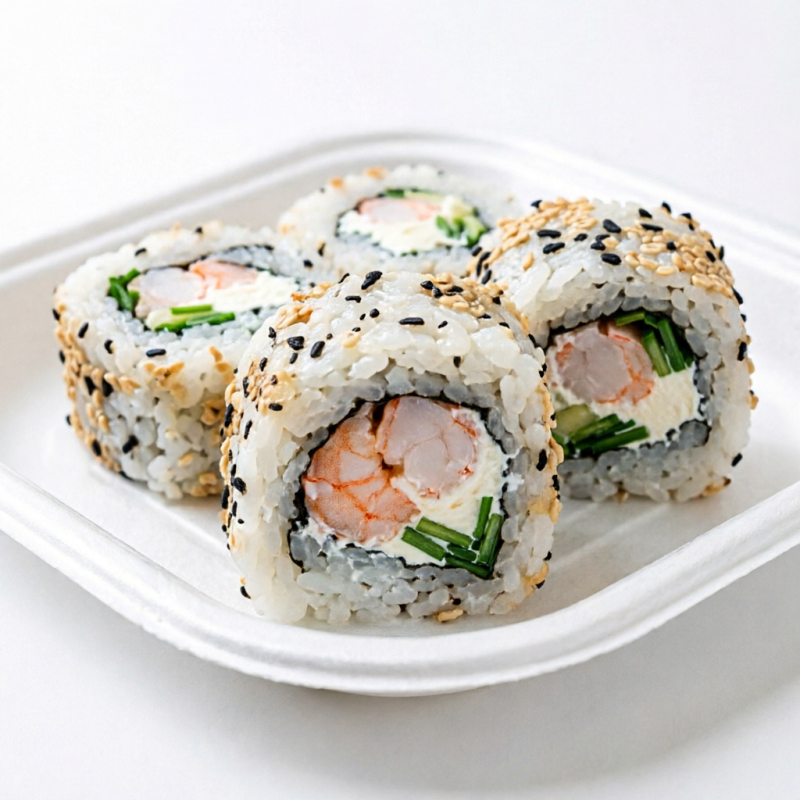 Arroz, Nori, Camarão, Cream Cheese e Cebolinha (10 unidades)