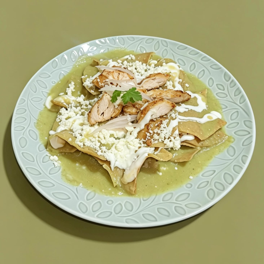 Chilaquiles VERDES con POLLO