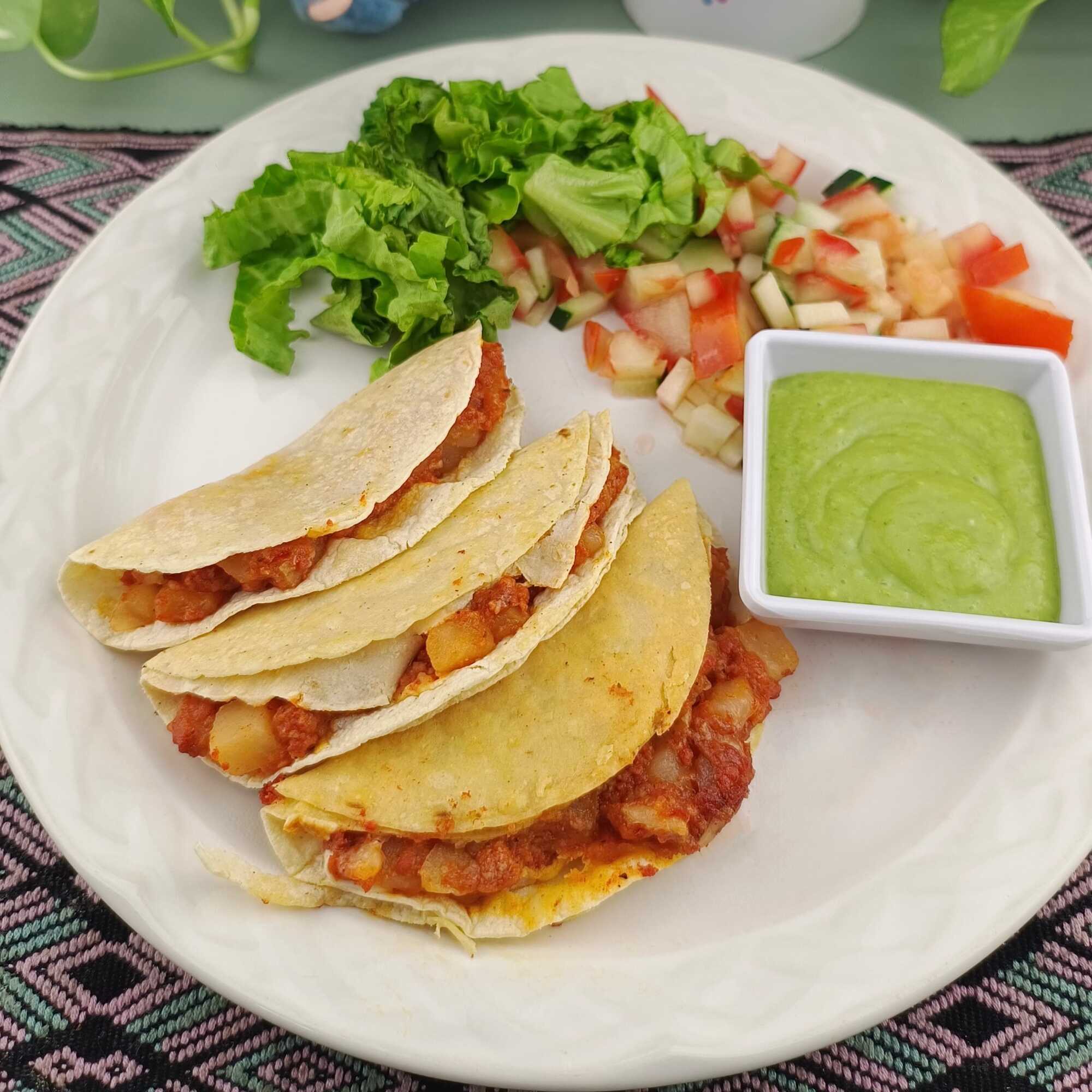 Tacos de Papa con Chorizo