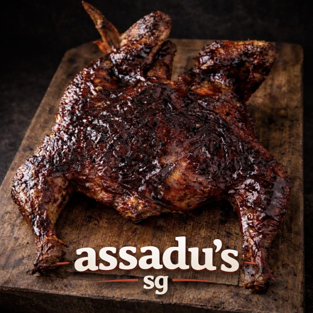 Apresentamos nosso exuberante Frango no Barbecue, generosamente regado com um melaço de rapadura artesanal. Este prato, pertencente à categoria 'Frango com Queijos e Molhos', é uma verdadeira homenagem à culinária contemporânea. O frango, suculento e tenro, é cuidadosamente preparado e acentuado pelo nosso autêntico molho barbecue. O doce melaço de rapadura, feito à mão, adiciona uma surpreendente camada de sabor, criando um contraste intrigante com o picante do barbecue. Uma combinação irresistível que promete agradar ao paladar mais exigente.