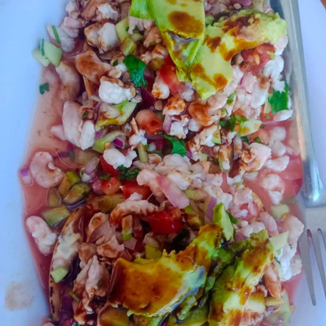 Tostada de Ceviche de Camaron