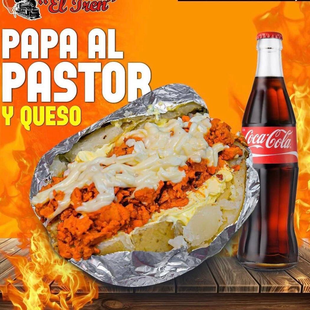 Papa Especial al Pastor,Bistec o Alambre