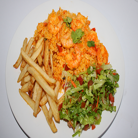 Arroz con Camarones + Bebida Natural 12Oz
