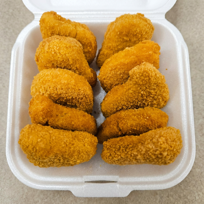 Porção de 10 nuggets sequinhos.