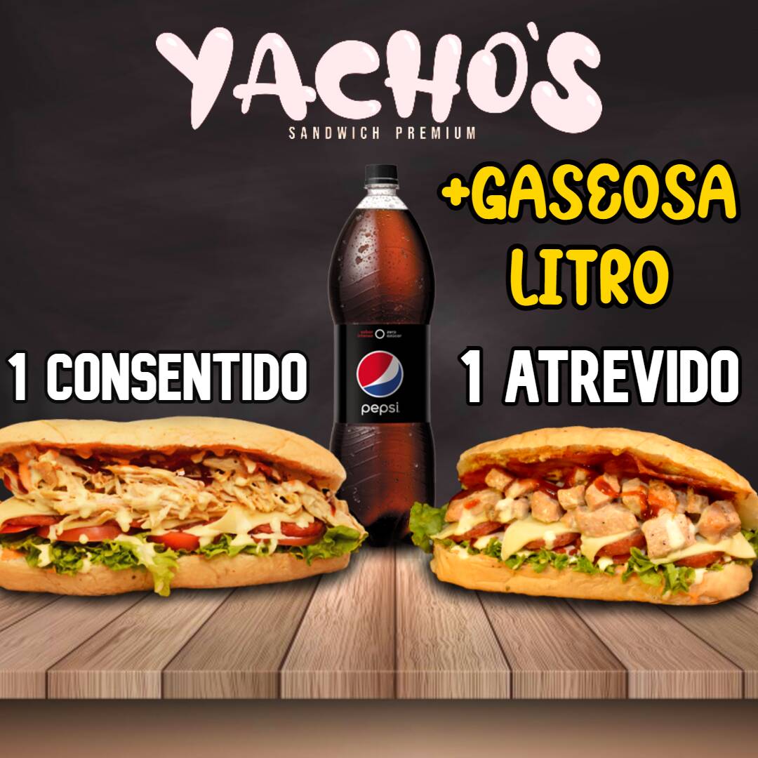 Combo para 2 (Consentido + Atrevido) + Gaseosa Ltr