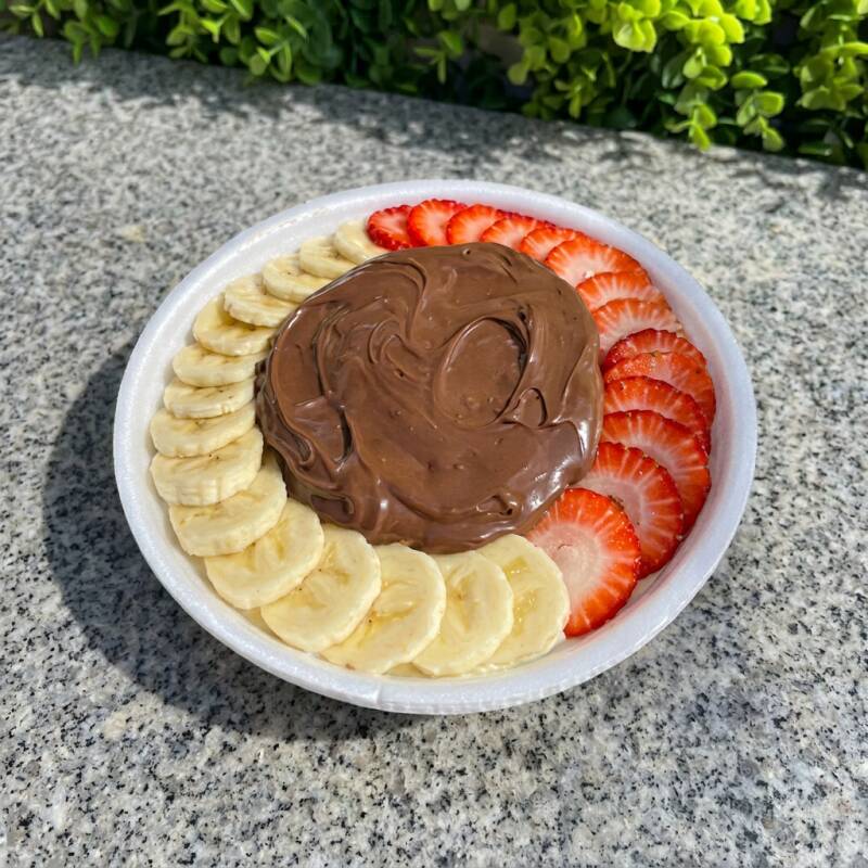 adicionais na parte de Baixo e na Parte de cima do Açaí