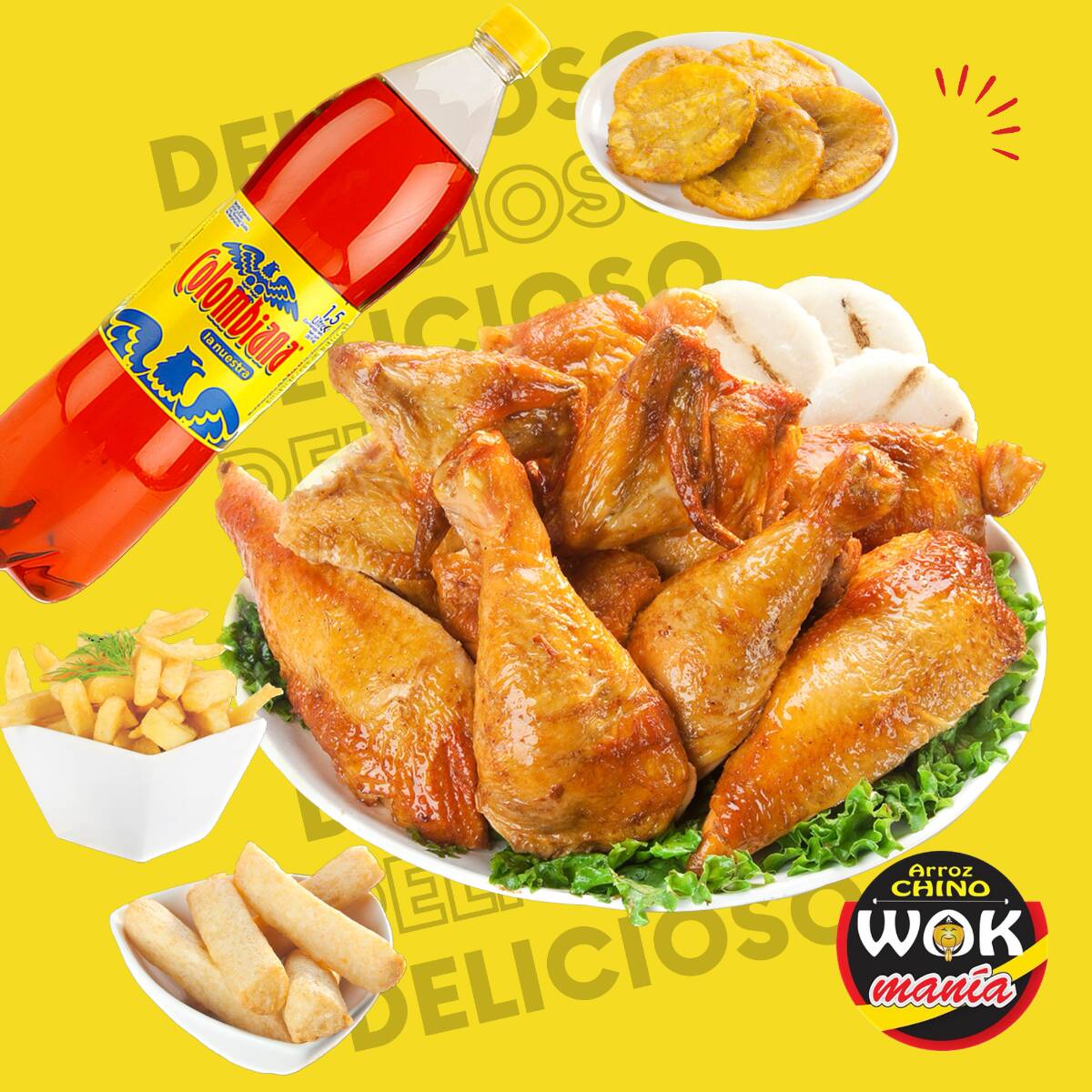 1 Pollo + 6 Acompañamientos