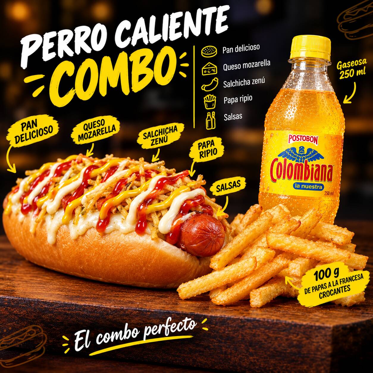Combo Perro Caliente + Gaseosa