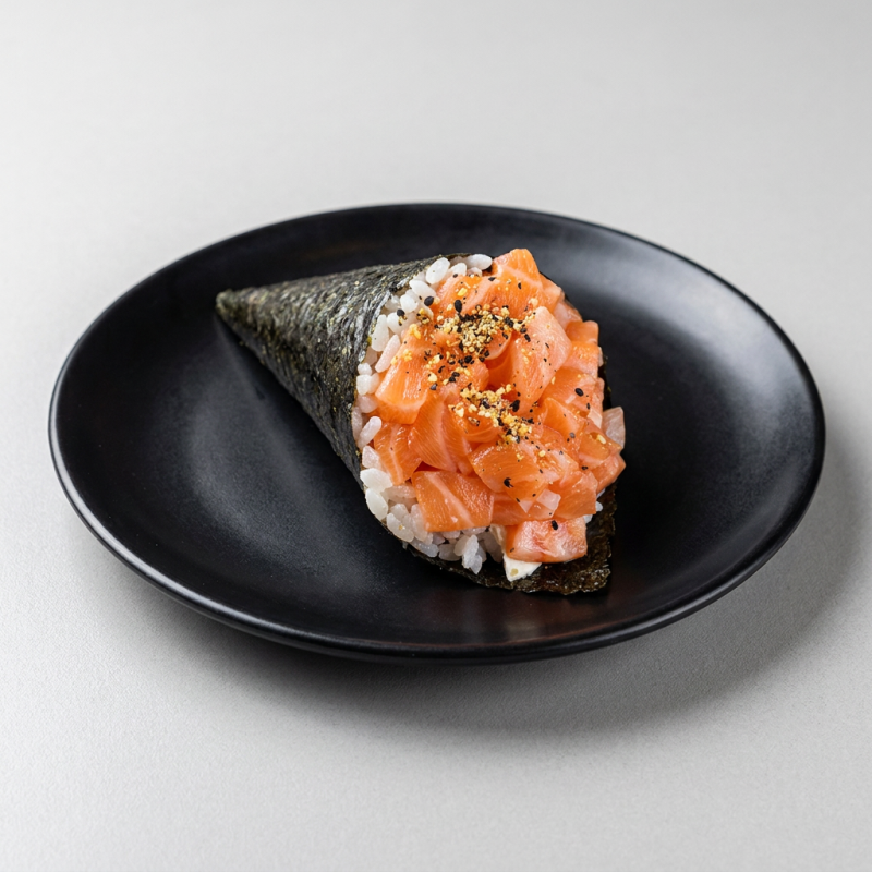 Salmão em cubos e cream cheese