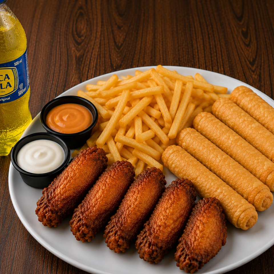 6 ALITAS + TEQUEÑOS + BEBIDA DE 500 ML.