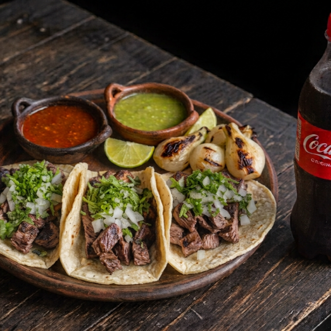 Paquete 3 Tacos de Res + Refresco