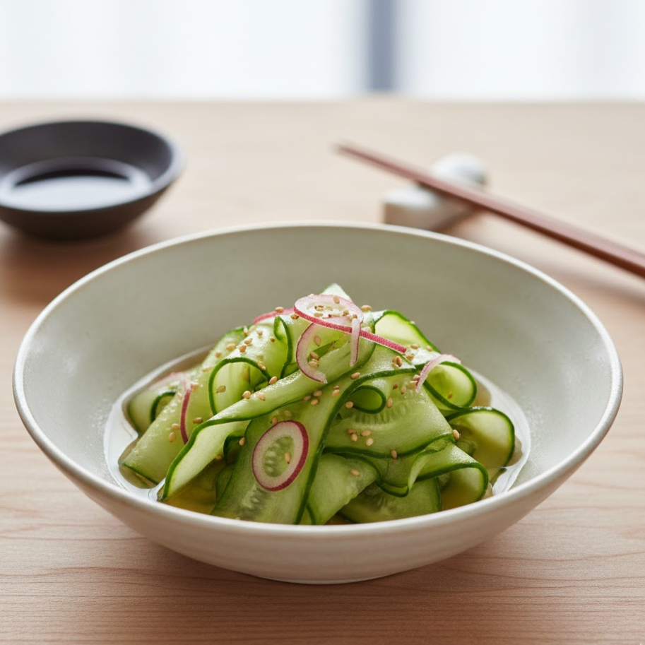 Salada de pepino agridoce.