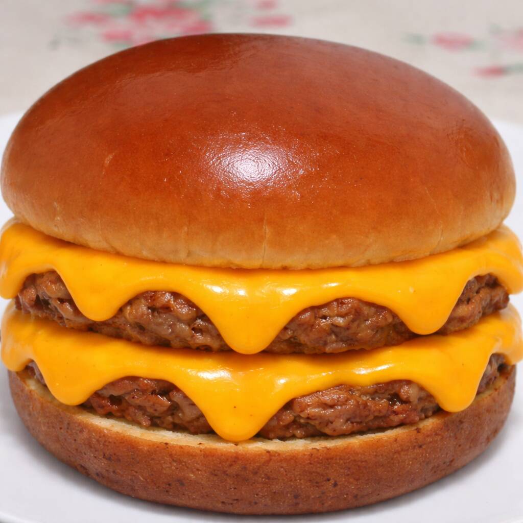 Pão de Hambúrguer, bacon, hambúrguer artesanal alto de 150 gramas, queijo, presunto, milho, ervilha, tomate, alface e maionese caseira