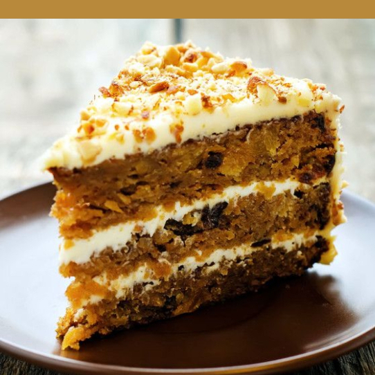 Rebanada de Pastel de Zanahoria