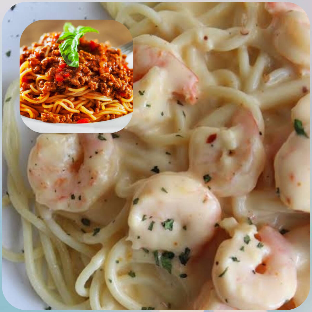 PASTA BOLOGNESA & PASTA DE CAMARONES