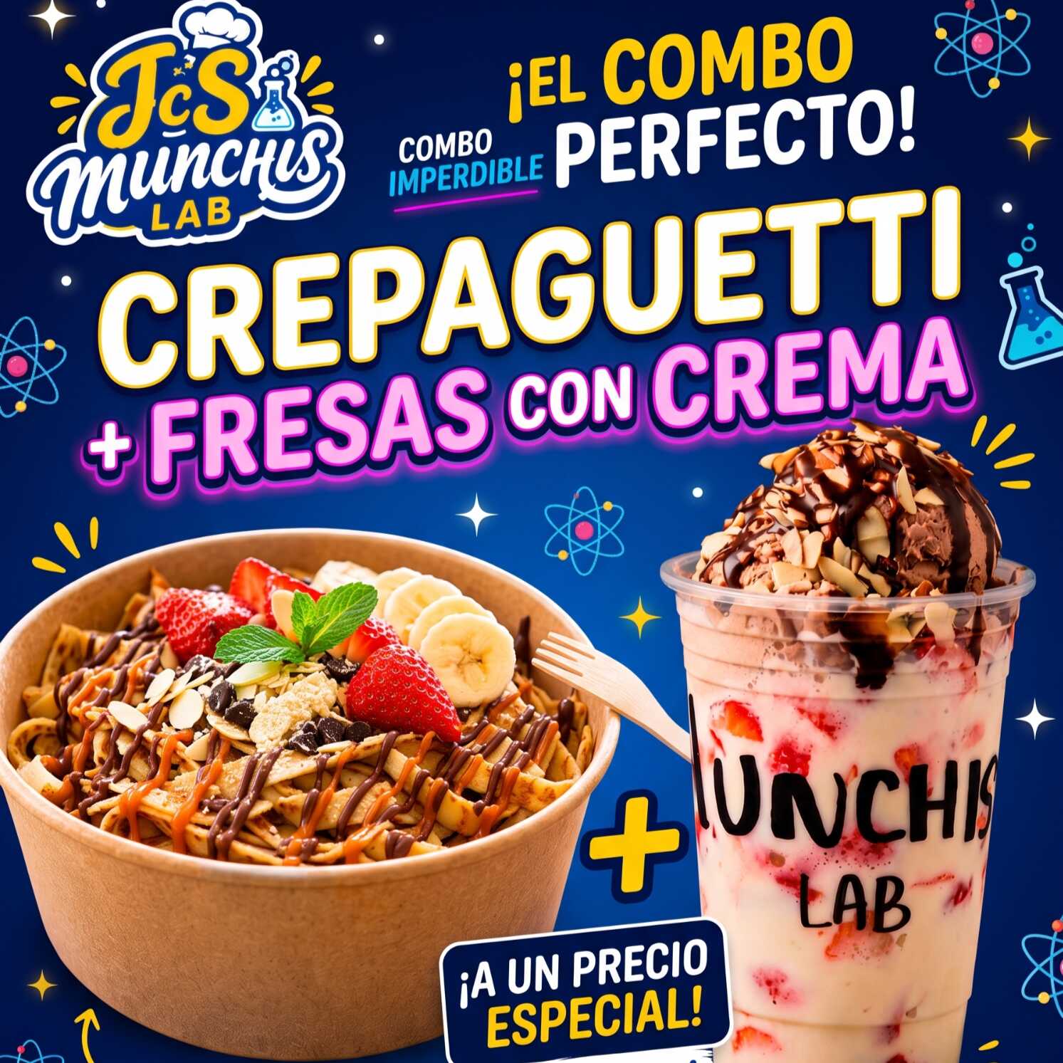 CREPAGUETTI + FRESAS CON CREMA COMBO