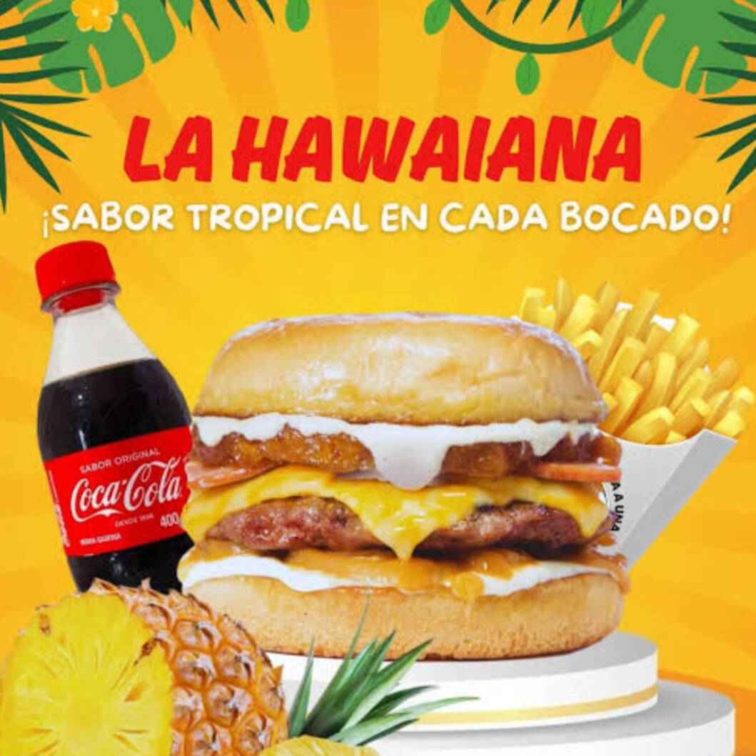 HAMBURGUESA HAWAIANA+ COCA COLA 600ml