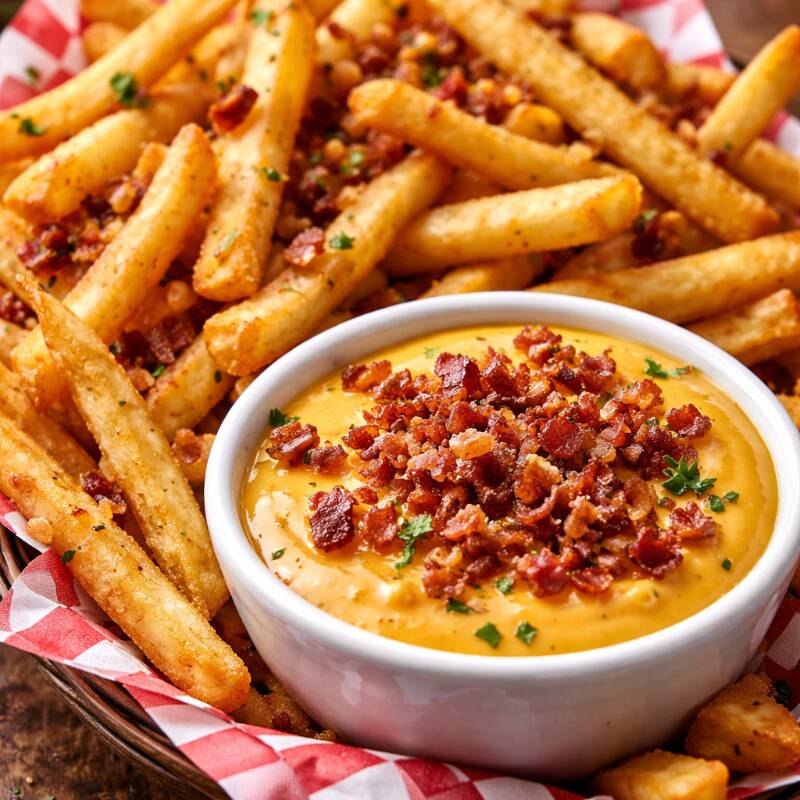 salsa de queso con tocino