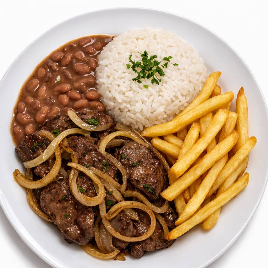 Higado con papas fritas