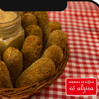 Salgadinho com massa de frango leve e com recheio generoso de requeijão. Frito e congelado, basta levar ao forno. Contém 20 unidades. Imagem meramente ilustrativa. Serve 4 Pessoas.