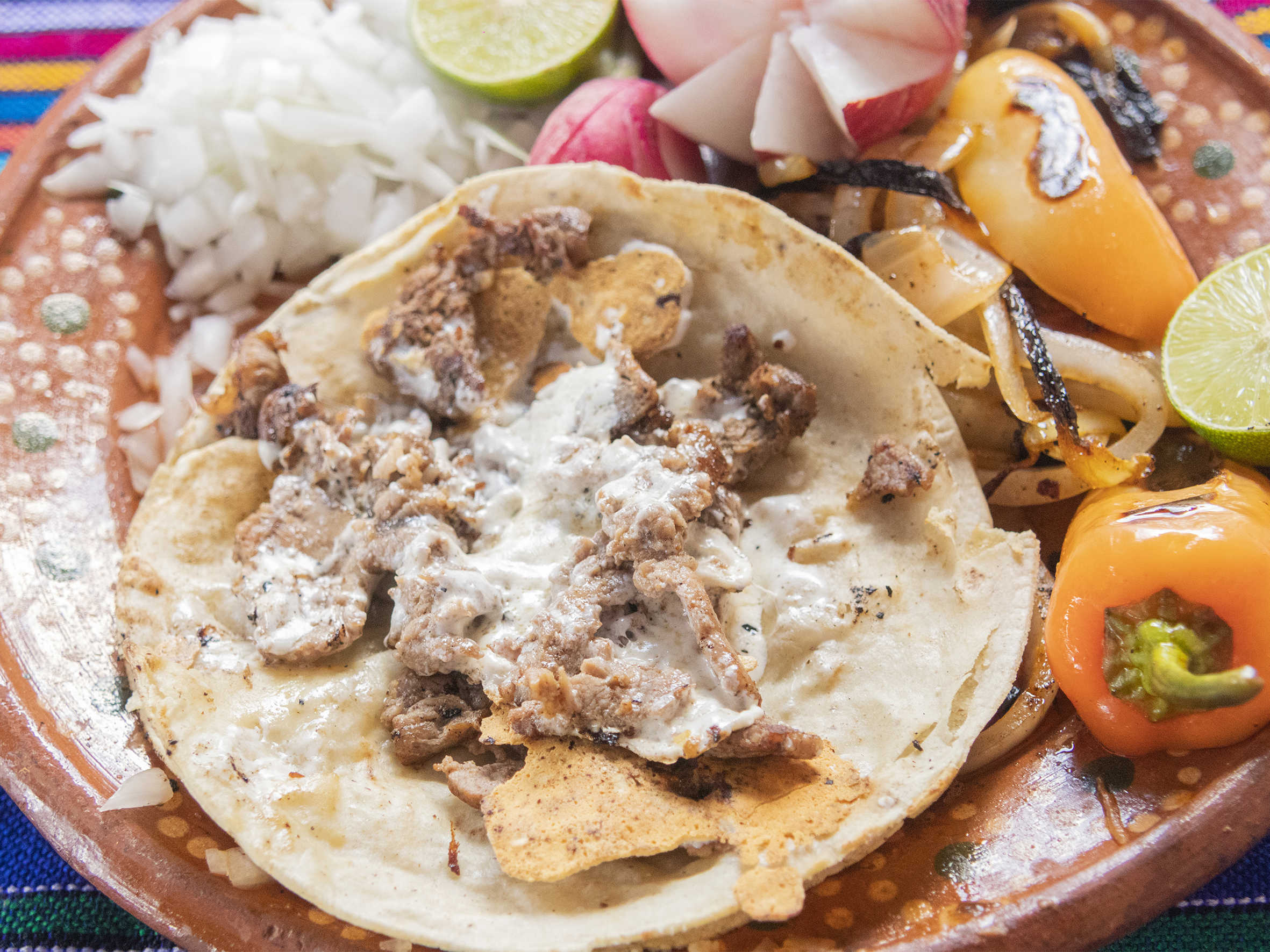 Taco de Bistec con Queso