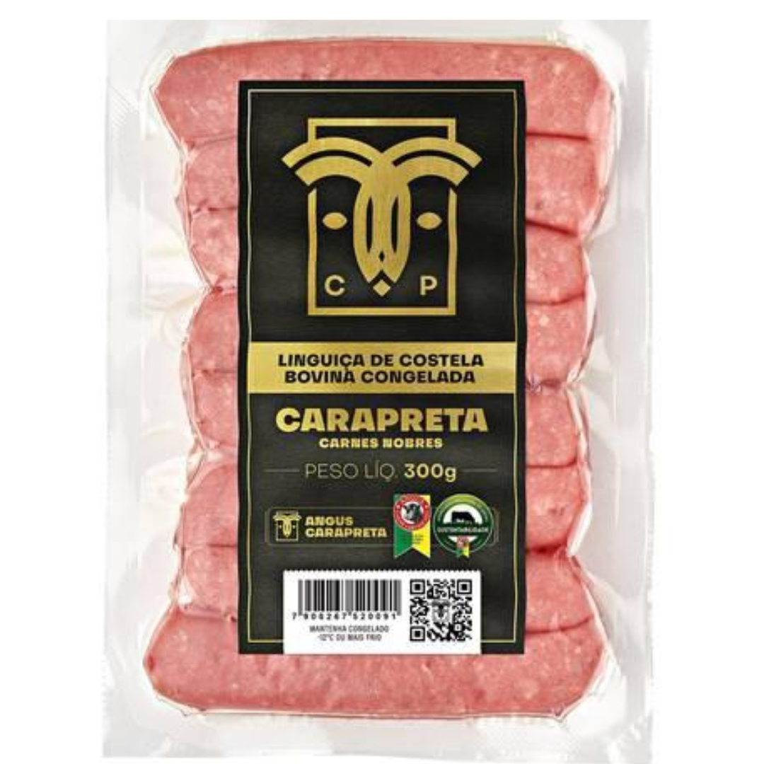 Linguiça de Costela Cara Preta - Congelada - 300g.