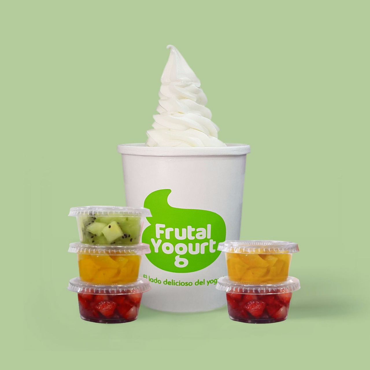 Litro nieve de yogurt con 5 toppings