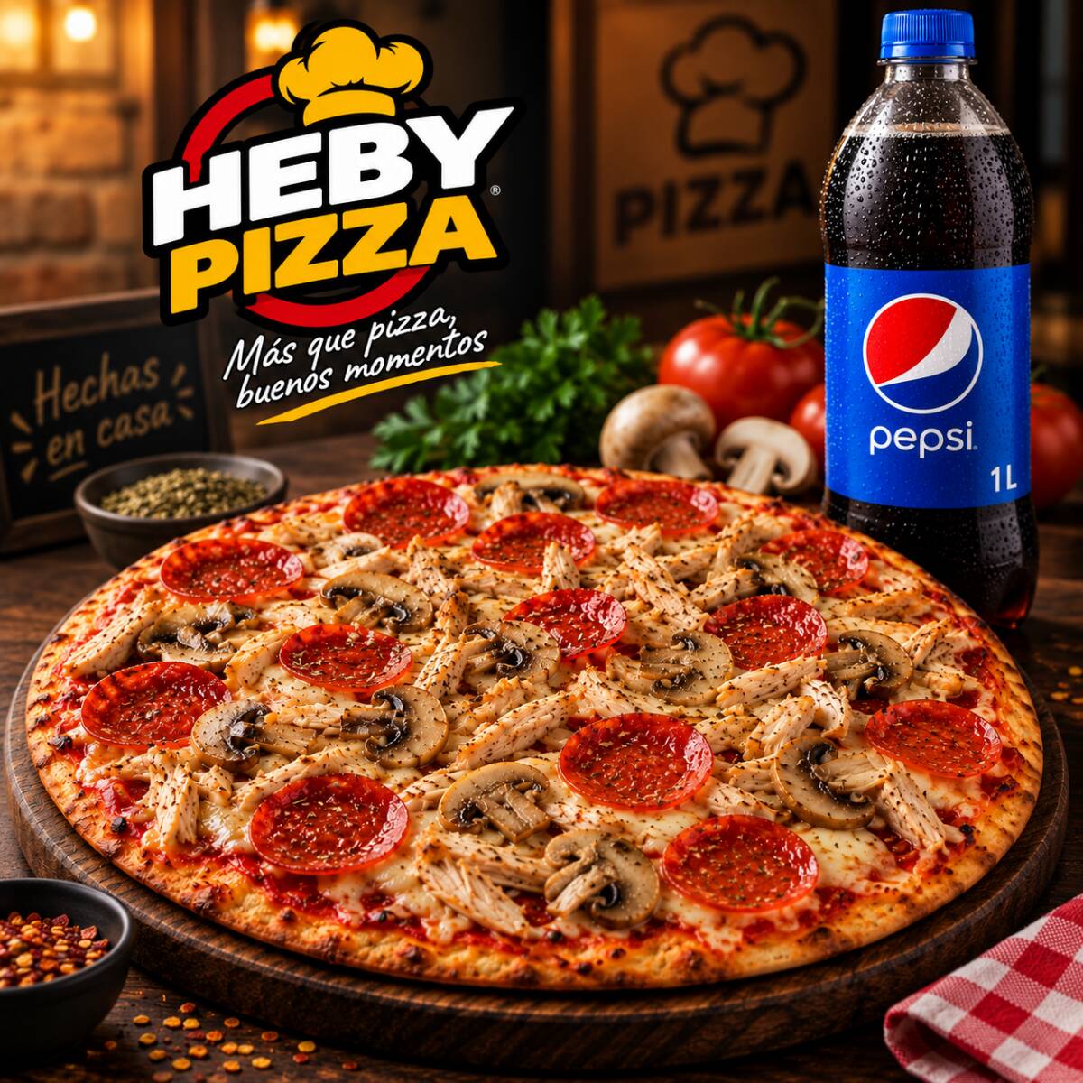 Pizza Mediana Combinada + Gaseosa 1 L