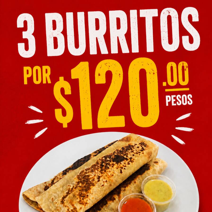 3 Burritos por 120