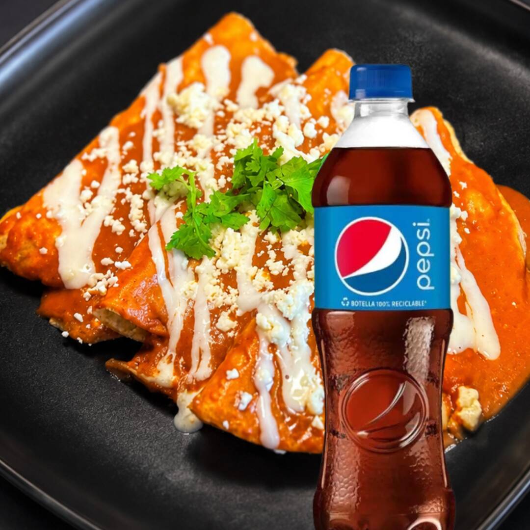 Enfrijoladas + Refresco