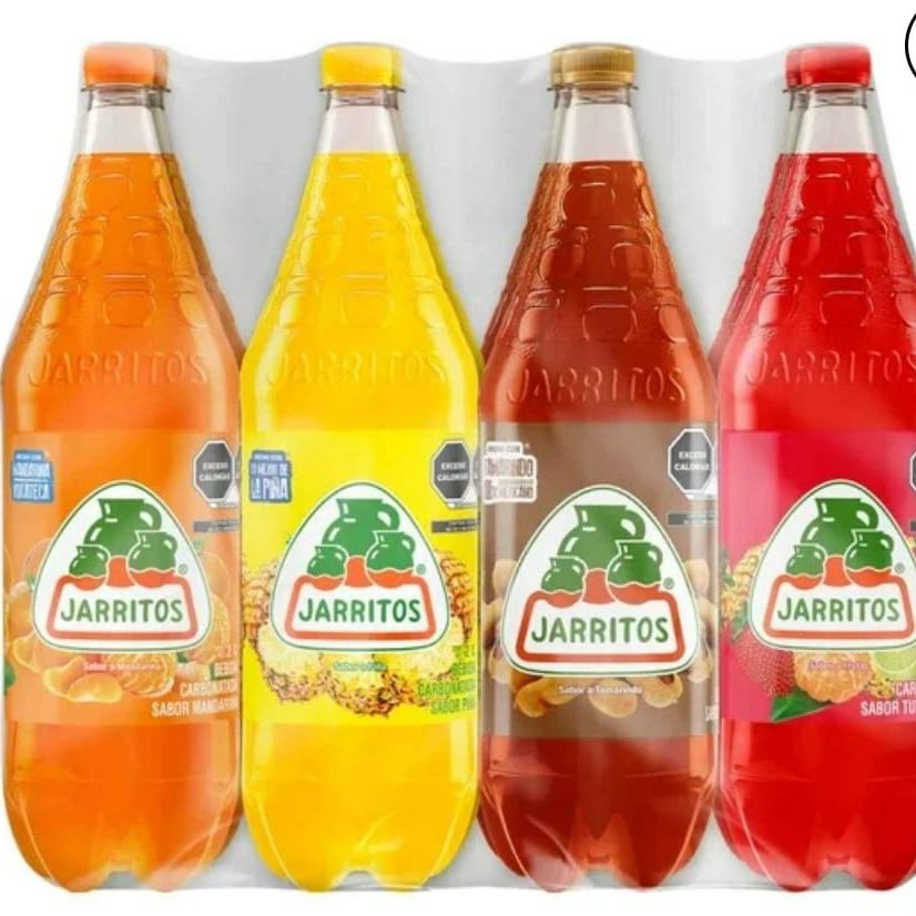 Jarritos de 2 litros, mandarina, piña, tamarin tut