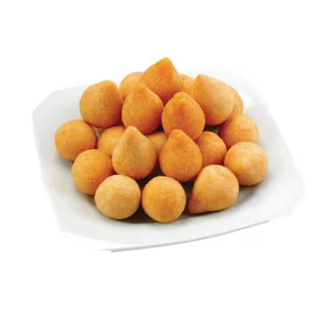 Massa de salgadinho recheada com frango, temperada com cebola, alho e condimentos. Já está pronto, só aquecer. Contém glúten e lactose. Pacote com 470g, 20 unidades. Imagem meramente ilustrativas.