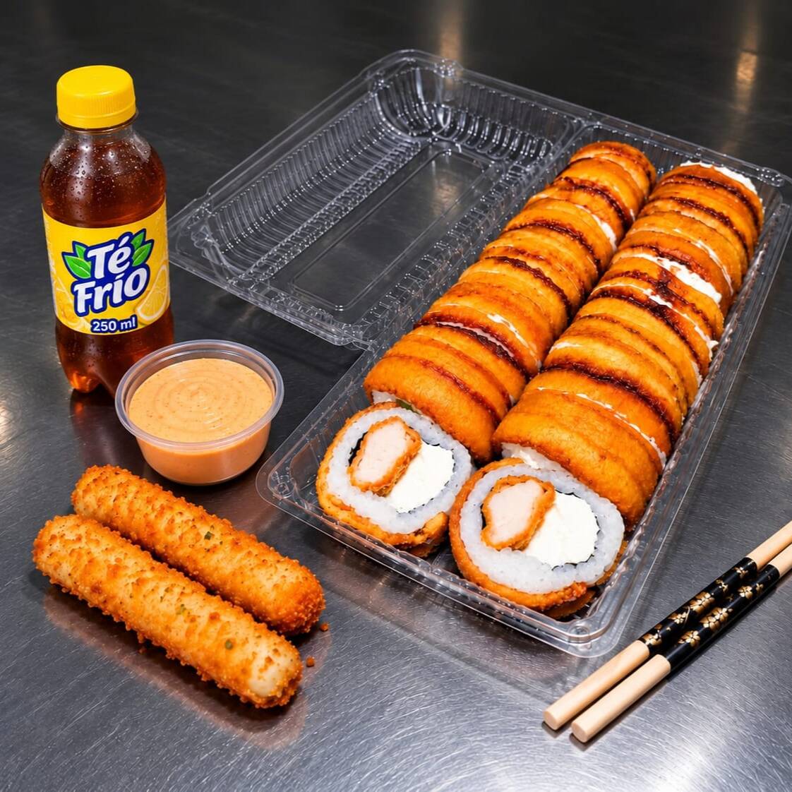 10 TICO CON POLLO + 2 PALITOS DE QUESO + 1 BEBIDA