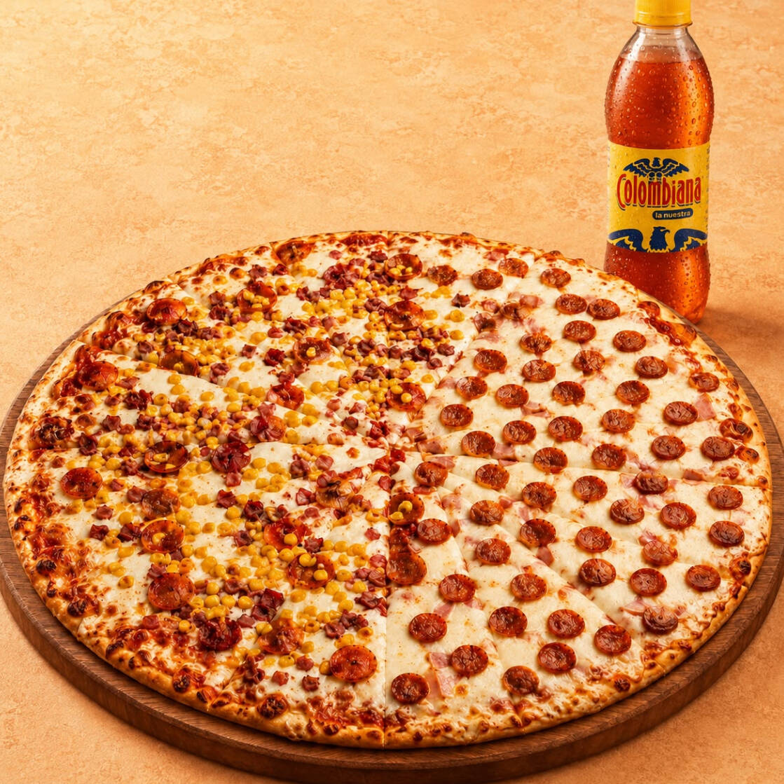 Combo Mega Familiar: Pizza Familiar + Gaseosa 1 L⭐