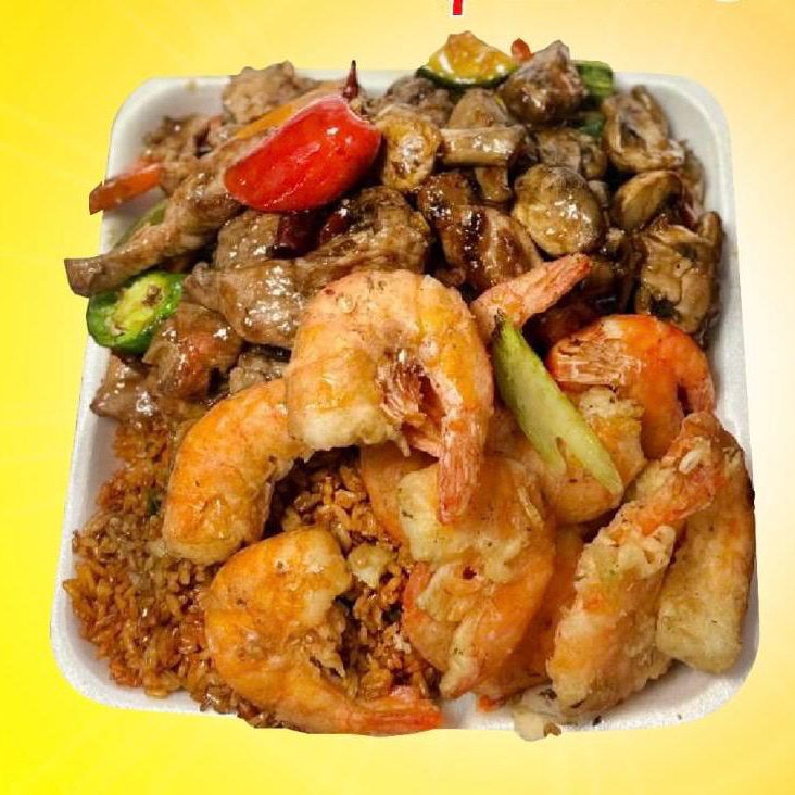 2 Guisos Grande + Camarón + Arroz o Pasta