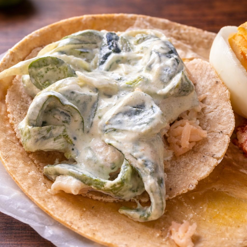 Taco Rajas Con crema