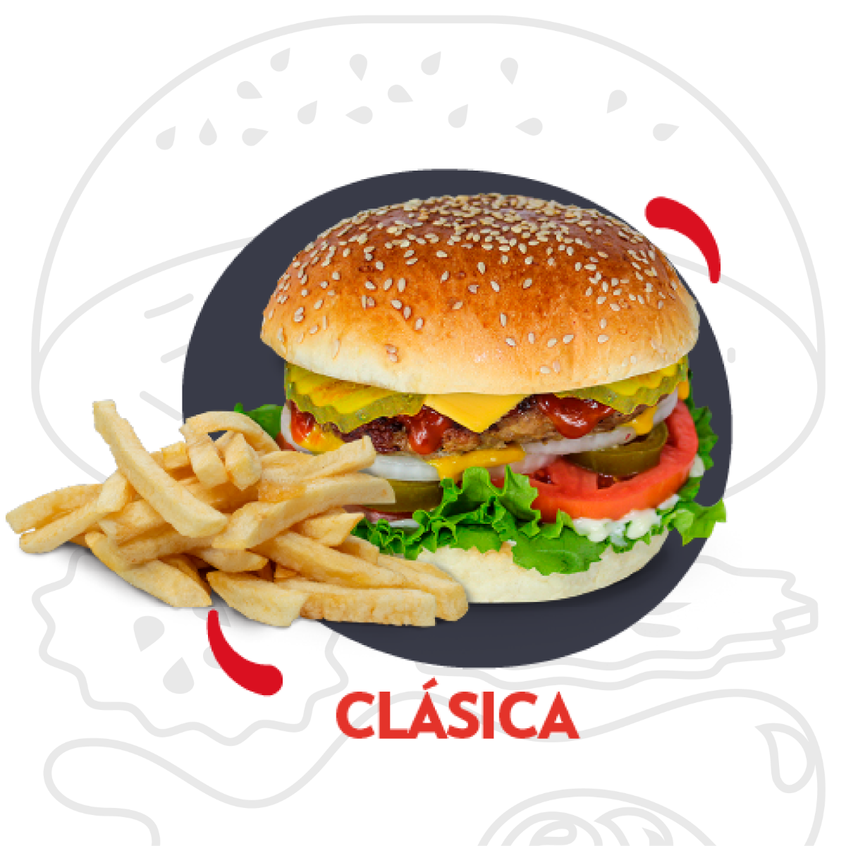 Hamburguesa La Clásica