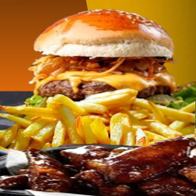 Combo Hamburguesa + Alitas + Papas Fritas