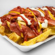 Combo Salchipapa Chorizo Valluno y Jamón + Bebida