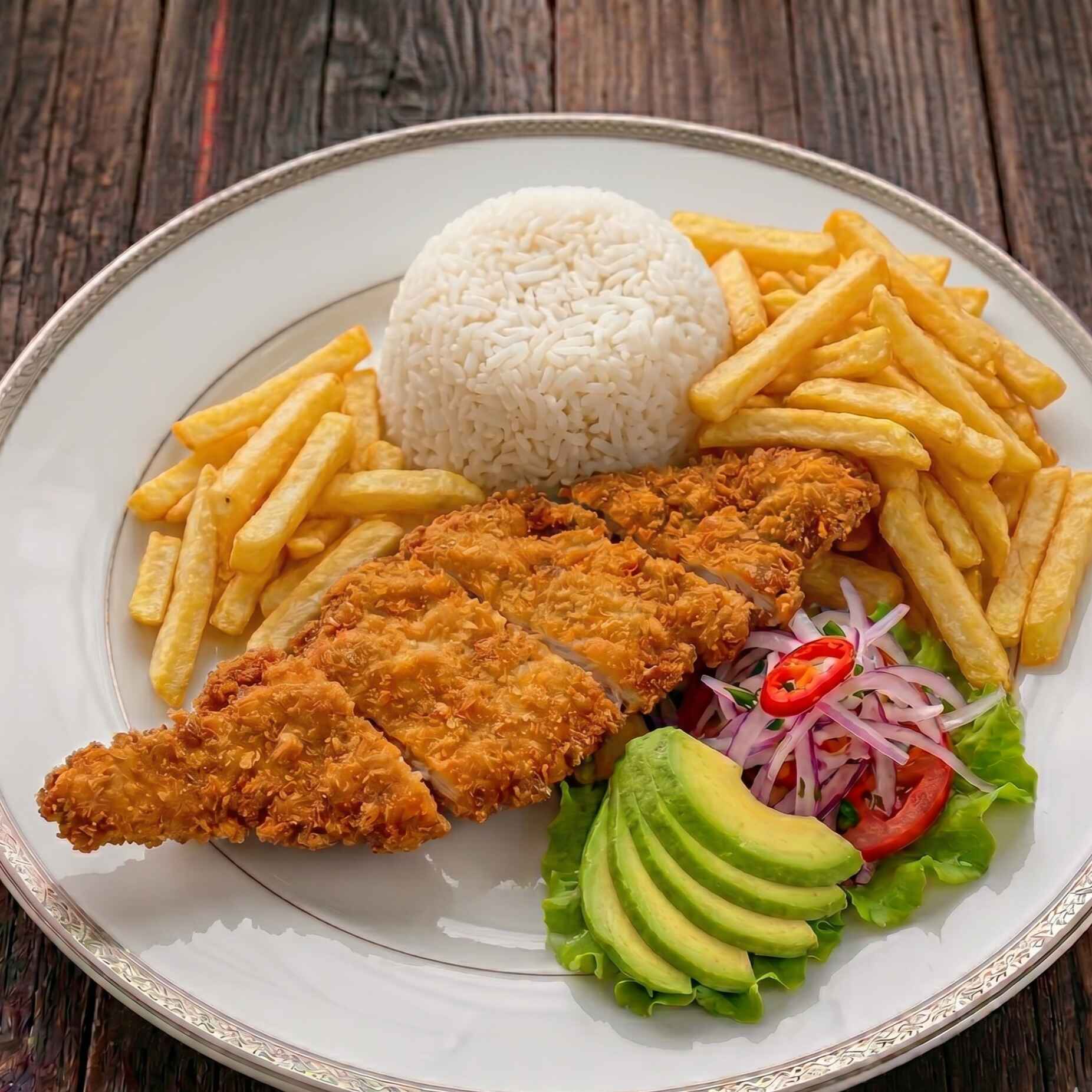 Milanesa con Papas y Ensalada + PEPSI Personal.