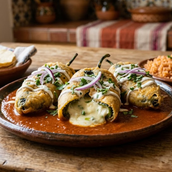 Chiles rellenos de Queso Crema