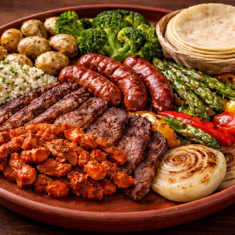 Parrillada Individual, Pastor, Bistec, Longaniza