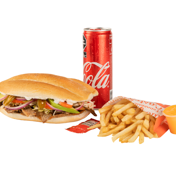 Torta de Bistec, Papas a la Francesa y Coca Cola